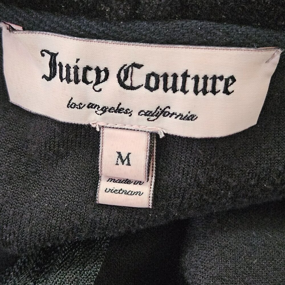 Juicy Couture Spellout Big Bling Velour Glitter Hoodie Zip-up Jacket Size M - Picture 3 of 6